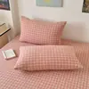 2026 Funda de Almohada Individual de Algodón Puro Teñido en Hilo Lavado, Pieza Única