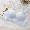 Ropa interior de encaje para niña estilo francés romántico, suave, sin aros, realza el busto pequeño, combinable, sujetador Parm Pure Desire
