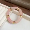 Pulsera de Acrílico con Halo y Costura Redonda Moda Retro Europea y Americana Pulsera Versátil para el Día a Día Joyería de Nicho de Alta Gama