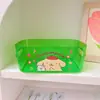 Macaron Acrílico Transparente Corazón Girly Cesta de Almacenamiento de Artículos Varios de Escritorio Caja de Almacenamiento de Papelería para Dormitorio de Estudiantes