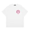 Camiseta Chrome 25 Nova Marca Tendência Verão Cruzada Manga Curta para Homens e Mulheres em Estilo de Rua Europeu e Americano