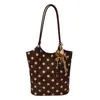 Nova bolsa tote feminina de bolinhas estilo coreano, bolsa feminina de moda vintage de grande capacidade, bolsa balde casual para o dia a dia