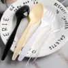 Cucharas de Plástico Desechables de Mango Largo para Llevar, Comida Rápida, Uso Comercial, Cucharas Grandes para Sopa, Cucharas Pequeñas Transparentes, Cucharas para Batidos