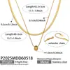 Pendente Misterioso Europeu e Americano em Aço Inoxidável Banhado a Ouro 18K com Design de Gota d'Água, Multicamadas, Acessório Moderno Elegante e Versátil