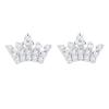Aretes de corona de plata esterlina s925 con diamantes completos mini moda coreana para niñas piedra incrustada tendencia fabricantes de aretes comodín al por mayor