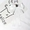 Pajarita para Mujer Combinación Perfecta Lazo Grande Perla Blanca Mate Estilo Chanel Pin de Cinta Accesorios Estilo Universitario para Mujer Broche