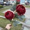 Oferta Especial Tema Rojo Grande Boda Flor Artificial Al Por Mayor Nuevo Estilo Chino Borgoña Flor de Guía de Camino Base de Fila de Flores Artificiales