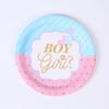 Nuevo Set Temático para Fiesta de Cumpleaños de Revelación de Género con Platos de Papel, Banderines y Decoraciones para Suministros de Cumpleaños Infantiles