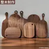 Tabla de cortar de madera maciza de nogal negro norteamericano Plato para pizza Tabla de cortar pequeña para uso doméstico japonés Bandeja para filete, tostadas, pan