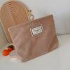 Bolsa Cosmética Casual de Pana de Color Sólido, Clutch Portátil de Viaje con Cremallera, Bolsa de Almacenamiento para Artículos de Aseo