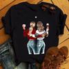 Camiseta Melhor Amiga feminina nova camiseta preta moda feminina camiseta com estampa fofa Harajuku blusa gola redonda