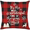 Funda de Almohada Navideña de Amazon Transfronteriza con Estampado de Santa Claus para Sofá de Sala de Estar, Funda de Cojín para el Hogar, Funda de Almohada para Dormitorio Personalización