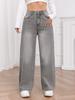 Item Quente Transfronteiriço2026 Tendência Europeia e Americana Retrô Lavado Cinza Céu Calça Jeans Wide Leg para Mulheres