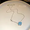 Colar com Pingente de Flor de Zircônia Estilo Coreano, Super Delicado e Encantador, Elegante, Moderno, Versátil, Corrente de Clavícula Elegante, Joia de Luxo Leve e de Alta Qualidade