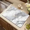 Tapete Drenante de Tierra de Diatomeas con Rayas de Mármol para Cocina, Tapete Absorbente de Agua de Secado Rápido, Posavasos Aislante de Calor para Barra de Cocina, Manteles Individuales para Restaurante