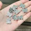 Aleación de Plata Tibetana Cuentas Espaciadoras Vintage Colgante Hecho a Mano Pulsera de Cristal Hecha a Mano Cuentas Espaciadoras Borla