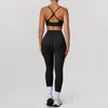 Nuevo Traje de Yoga Plateado con Lunares Caliente de Amazon Mallas de Alta Elasticidad Sujetador Deportivo Push-Up Traje de Fitness
