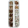 Otoño e Invierno Maillard Esmalte Mate Joyería para Uñas Lazo Color Café Caramelo Dibujos Animados Lindos Estampado de Leopardo Decoraciones para Uñas Kt