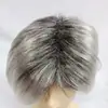 Ventas Directas de Fábrica Pelucas Transfronterizas, Pelucas Cortas Rizadas Esponjosas para Hombre Color Gris-Blanco, Estilo Europeo y Americano Pelucas Rizadas al por Mayor para Hombres