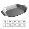 Bandeja Retrô de Aço Inoxidável 304, Prato Octogonal para Churrasco, Prato para Peixe Grelhado, Prato para Fondue, Prato Octogonal, Bandeja, Prato para Espetinhos