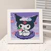 Animación de Dibujos Animados Nueva Pintura de Diamantes Kuromi DIY Juguetes de Pintura de Diamantes Hechos a Mano para Niños con Marco de Fotos Mesa Regalo