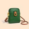 Bolsa para Teléfono Móvil de Cuero Vacuno de Primera Capa, Bolsa Pequeña Cruzada a la Moda, Bolsa Casual Retro Versátil de Cuero Genuino para Mujer, Monedero Multifuncional