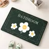 Tapete de Banheiro de Lama Diatomácea Florzinha Margarida Tapete Absorvente para Banheiro Tapete Antiderrapante de Secagem Rápida para Casa Tapete de Entrada de Banheiro