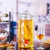 Garrafa de Infusão de Álcool de Vidro com Torneira 5 Jin 10 Jin Selada Jarra de Vinho Espessa Doméstica Garrafa Especial para Infusão de Ginseng