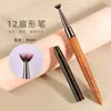Conjunto de canetas de nail art estilo japonês Doukou em sândalo, conjunto completo de 12, canetas universais para pintura em gel, mistura de cores, padrões de grade e efeitos gradientes