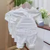 Conjunto de dos piezas de otoño para bebé, nuevo patrón otoño-invierno 33004, tiro alto, protector de abdomen, clase A, sin costuras, 100% algodón