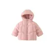 Abrigo de algodón con capucha para bebé niña, nuevo estilo de invierno 2026, chaqueta de algodón de invierno, abrigo de algodón cálido de color liso