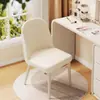 Silla Color Crema para Habitación de Niñas, Silla de Maquillaje de Lujo Ligero de Gama Alta, Silla para Tocador, Taburete con Respaldo, Silla para Manicura de Uso Doméstico