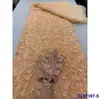 Tela de encaje de malla bordada con lentejuelas para vestido europeo y americano Tela de encaje con lentejuelas para novia