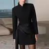 Outono de 2026 Nova Roupa Feminina E-commerce Transfronteiriço Dropshipping Saias Office Cintura Marcada Com Cinto Plissada Curta Bodycon