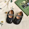 Zapatos de Cuero para Niñas 2025 Primavera y Otoño Nuevos Zapatos de Princesa para Niños Zapatos de Cuero Pequeños con Lazo y Perlas Zapatos para Bebé de Suela Blanda