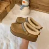 Zapatos Boken suela gruesa con forro polar cálidas botas de nieve medias zapatillas de algodón para mujer uso exterior invierno nuevo estilo zapatillas de pelo