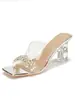 Sandalias Abiertas Cómodas de Nuevo Estilo para Verano, Zapatos Cerrados, Tacones de Aguja Stiletto Apuntados Florales con Pedrería Estilo Francés para Mujer