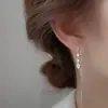 Alambre para Oreja Pipa Anti-Pérdida Estilo Super Hada, Aretes Largos con Borla Estilo Étnico y Circonita para Mujer, Adecuados para Cadena de Oreja Cheongsam