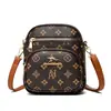 Bolso de Piel Genuina para Mujer 2025 Nuevo Bolso Cruzado para Mujer Bolso de Hombro con Estampado de Moda Bolso Pequeño de Hombro para Teléfono Móvil Versátil