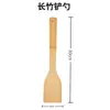 Suministros de Cocina Transfronterizos Juego de Espátula y Cuchara de Bambú Utensilios de Cocina de Bambú 30*6cm Juego de Seis Piezas con Logo Grabado Venta al por Mayor