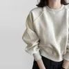 Moletom Jimo Feminino Outono Estilo Fino 2026 Gola Redonda Pulôver Top Estilo Curto Para Mulheres Baixas Estilo Coreano Vibe Preguiçosa
