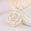Versión coreana de gran venta colgante chapado en oro de 24k comercio exterior Europa y Estados Unidos WISH gran venta colgante de rosa colgante de cabeza de flor grande de temperamento