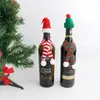 Bufanda Mini de Navidad DIY Tejida a Mano con Lana Rayas Pequeña Bufanda Decoración para Botella de Vino Muñeco Accesorios de Decoración Navideña