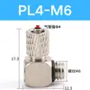 Accesorios de Conexión Rápida Neumáticos Miniatura de Barbilla PC4-M3 M4 PL6-M5 Rosca de Manguera de Aire Recto Codo