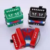Acordeão Infantil 7 Teclas Iluminação para Iniciantes Instrumento Musical Ocidental Brinquedo Musical para Criança Pequena Educação Infantil Caixa Multicolorida