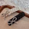 Pinza para el cabello vintage de lunares estilo Chanel con lazo BB para niña, clip lateral, accesorios para el cabello, celebridad de internet, tela, clip rompedor, tocado