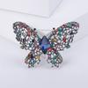 Broche de mariposa estilo palacio retro, broche de mariposa hueco con diamantes, pasador para chal, fijo, anti-manchas de luz