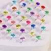 Anillos de Cristal de Imitación con Pedrería de Dibujos Animados Joyería Infantil Niñas Princesa Premios de Guardería Regalo Estilo Princesa