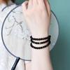 Pulsera Coleccionable de Obsidiana Dorada Natural de Múltiples Círculos para Mujer Hombre 6-8mm Obsidiana Ojo de Gato Tres Círculos Cuentas Cuentas Pulsera