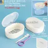Caja esterilizadora para alineadores con espejo, caja de almacenamiento de PP para alineadores invisibles, caja de plástico para limpiar alineadores, caja de limpieza ultrasónica para dentaduras postizas
